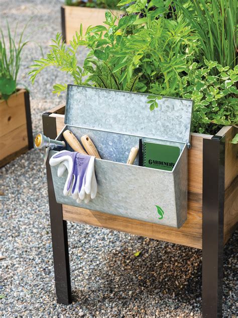 large metal garden storage boxes|galvanized garden tool storage box.